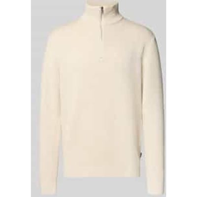 Jack & Jones Trui Jprblamilano Stitch Knit Half Zip S 12259664 Cloud Dancer/melange Mannen Maat - XXL