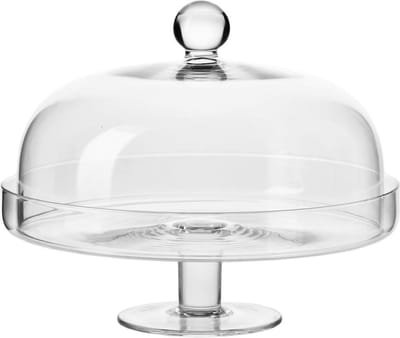 KROSNO - Elite taartplateau - met deksel op voet 28 cm - handgemaakt kristalglas