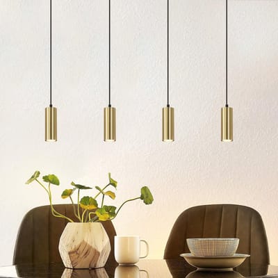 NETTLIFE Hanglamp - 4-Lichts - GU10 fitting - goud - metaal eetkamerlamp - vintage hal lamp - voor eetkamer | keuken | café | woonkamer | slaapkamer-excl. lichtbron