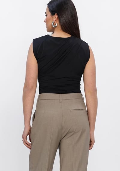 Rosemunde Billie Sl Drape Top Dames - Topjes - Zwart - Maat 34