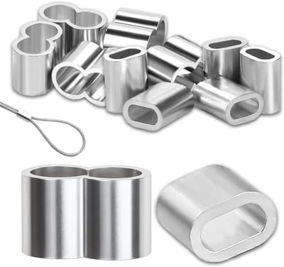 Allecto - Rubberen kabelaccessoires - Kabelklemmen 5 mm - 10 stuks - Aluminium hulzen - Creatieve toepassingen - Geschikt voor draadkabels - Zilver