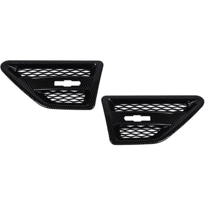 2 Pièces Cache-Garniture d'Évent Latéral de Capot Aspect Fibre de Carbone Grille de Garniture d'Évent Latéral Extérieur pour
