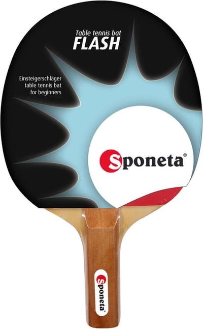 Sponeta Flash Tafeltennistbat- Genopt-Tafeltennisbat voor beginners- Tafeltennisbat voor kinderen- Inclusief genopt rubber-Sponeta made in Germany-Pingpongbat-PingPong indoor-Pingpong buiten-En 71 veiligheidsnorm