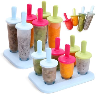 Dailygoods- IJsvormen Herbruikbaar - Ijslollyvormen - BPA-vrij - Set van 12 - Kunststof - Geschikt voor fruit/yoghurt - Ijsjesvorm