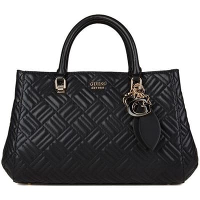 GUESS handtas schoudertas Sally Triple Compartment Satchel Black zwart