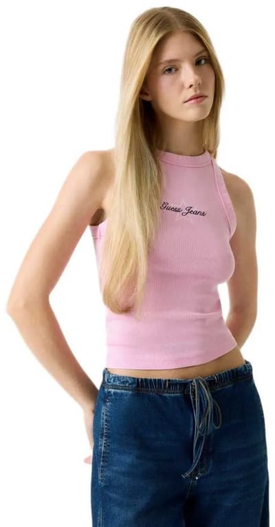 Guess Jeans W6rp23ka0h1 Mouwloos T-shirt Roze S Vrouw
