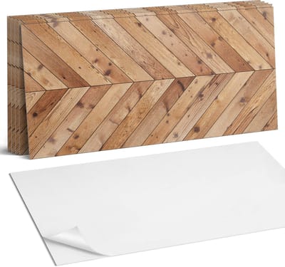 Coloray Plaktegels - Diagonaal bordpatroon Wandtegel Zelfklevend - 60 cm x 30 cm - Bruin Plaktegels - 6 stuks - Rechthoek PVC Tegels - Plaktegels Keuken - Zelfklevende Vloertegels Badkamer - Vinyl Tegels Zelfklevend - Zelfklevende Wandtegels