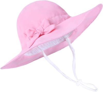 Baby Zonnehoed - Kinderhoed Meisjes - Buiten Bescherming - Verstelbaar - One Size - Roze