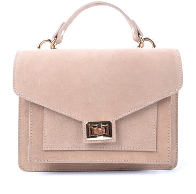 Giuliano lederen handtas Jolie - Suede - Made in Italy - Beige