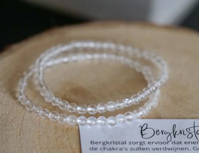 Bergkristal Armband, 4mm kralen - edelstenen - Perfect cadeau voor vrouwen - Inclusief uitleg - Spiritueel - Clear quartz - Zuiverheid - Reiniging - Puurheid - Clarity - 100% NATUURLIJK