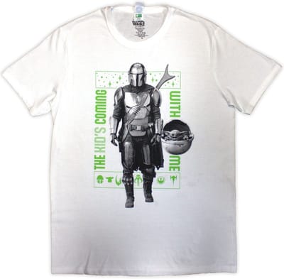Disney Star Wars - The Mandalorian Kid's Coming With Me Heren T-shirt - S - Wit