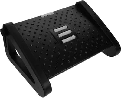 Voetenbankje Bureau - Voetsteun Beensteun - Voeten Ontspannen - Verstelbare Massage Rollen - 42 x 42 x 42 cm - Zwart