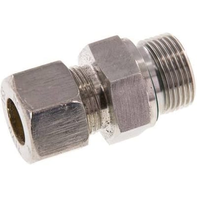 G 3/4'' Buitendraad x 16S RVS Rechte Knelfitting met FKM Afdichting 400 Bar DIN 2353 - FL2S-MO-STFP-034G-16-S