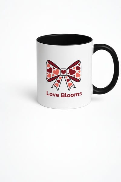 Valentijn Mok 'Love Blooms' met Harten Strik Design | Romantisch Cadeau