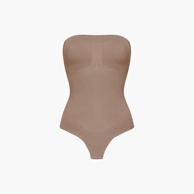 cfab - Strapless corrigerende bodysuit met strikjes - Caramel XS - Corrigerende Body - Naadlos - corrigerend ondergoed dames