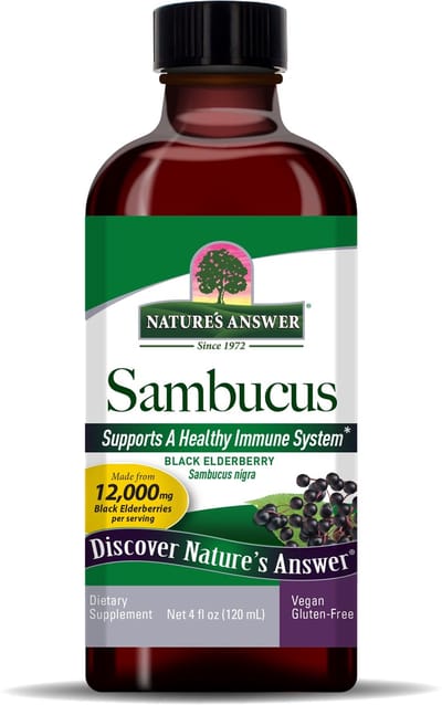 Natures Answer Voedingssupplementen Sambucus, Black Elder Berry (vlierbessen) Extract (120 ml) - Nature's Answer