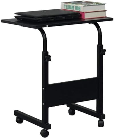Mobiele bijzettafel - Laptopwagen C-vormig - Werken en eten - In hoogte verstelbaar - 315 inch - Zwart