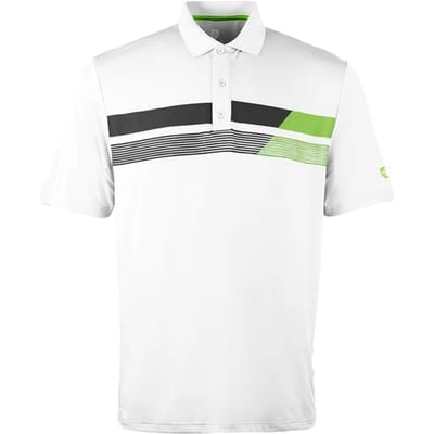 Island Green Asymetric Print Heren Wit Golf Poloshirt