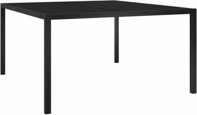 Tuintafel Eettafel - Balkon Terrastafel - Buiten Dineren - Weerbestendig Glas - 130x130x72 cm - Zwart
