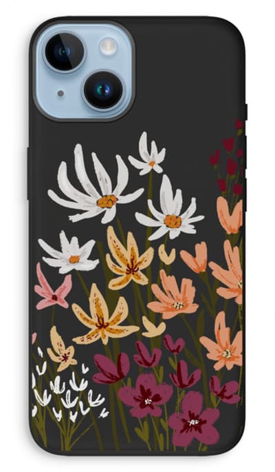 Case Company® - Hoesje geschikt voor iPhone 14 hoesje - Painted wildflowers - Biologisch Afbreekbaar Telefoonhoesje - Bescherming alle Kanten en Schermrand