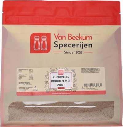 Van Beekum Specerijen - Rundvlees Kruiden Met Zout - 2 KG (hersluitbare stazak)
