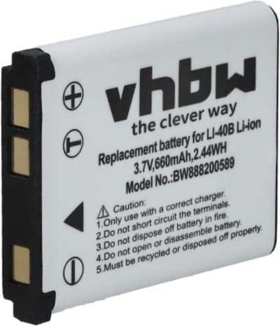 Camera Accu - Reservebatterij Digitale Camera - Foto's Maken - Getest Celkwaliteit - 660 mAh - Zwart