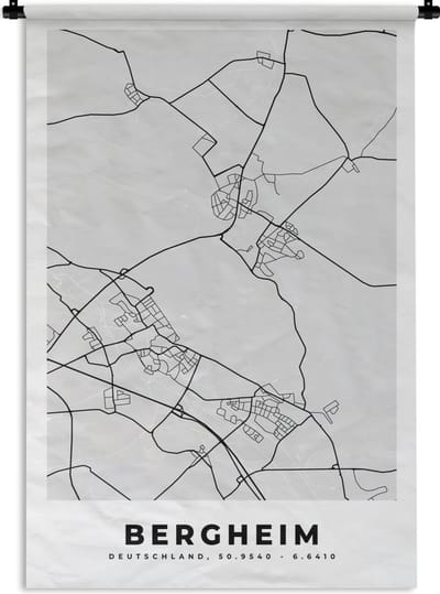 Wandkleed - Wanddoek - Kaart - Duitsland - Wetzlar - Plattegrond - Stadskaart - 120x180 cm - Wandtapijt