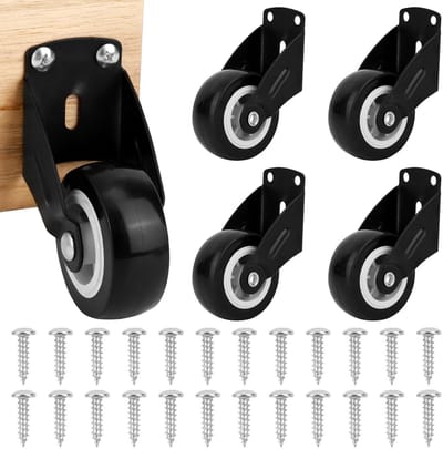 Poortwielen 4-pack met schroeven, Anti-Doorzak Ondersteuning voor Houten Deuren - Anti-Wrijving Zwenkwielen