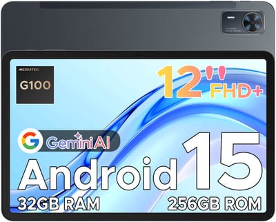 Doogee Tab E3+ -Tablet-Android 15- 12 inch 90Hz FHD+ - 4G LTE-Gemini AI-32GB ROM+256GB ROM（2TB TF）-Helio G100-8800mAh/18W-Vier luidsprekers-Face ID-5G Wi-Fi-A GPS-GPS-Grijs