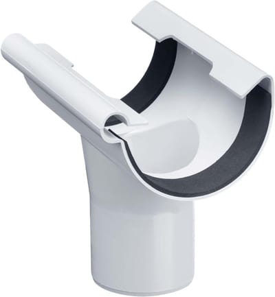 Afvoermof Dakgoot - Gootverbinder Regenpijp - Dakwater Afvoeren - Halfrond Profiel - 100/75mm - Wit