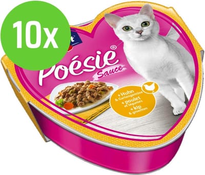 10x Vitakraft Poésie Kip & Groente Sauce, 85 gram