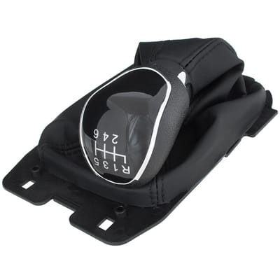 MODECAR EcoSport Serie - Versnellingspookknop - Zwart - Chromen Ring - 6 Versnellingen