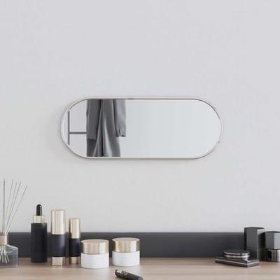 vidaXL - Wandspiegel - 40x15 - cm - ovaal - zilverkleurig