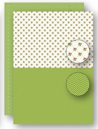 NEVA066 A4 Nellie Snellen - knutselpapier kaarten scrapbook pakket 5 vel achtergrond papier - achtergrondvellen - kerstmis groen hulst - Christmas green holly leaves