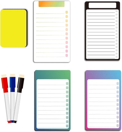hankous Magnetische notitieborden, 4 stuks, zachte zelfklevende whiteboard, koelkast, 4 magnetische notitieborden, 3 whiteboardpennen, 1 gum voor thuiskantoor, school