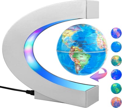 Zwevende Wereldbol met LED Licht en Standaard - Magische Globes voor Educatie en Decoratie