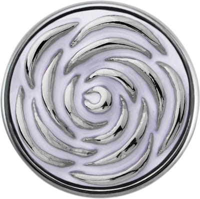 Quiges - Dames Click Button Drukknoop 18mm Bloem Roos Wit - EBCM335