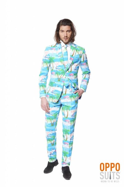 OppoSuits Flaminguy - Heren Carnaval Kostuum - Tropisch Zomers Flamingo - Carnavalskleding - Gekleurd - Maat EU 46