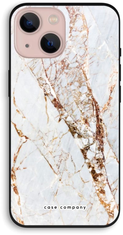 Case Company® - Hoesje geschikt voor iPhone 13 hoesje - Goud marmer - Biologisch Afbreekbaar Telefoonhoesje - Bescherming alle Kanten en Schermrand