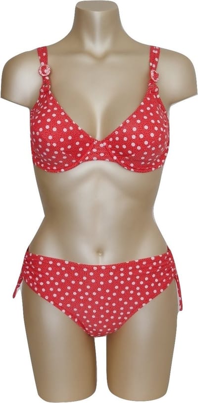 Rösch - bikiniset - rood met witte stippen - Maat 75D + S
