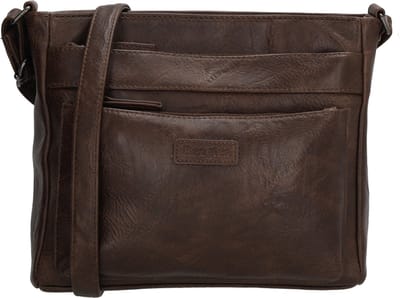 Beagles Murcia Crossbody Schoudertas - Vegan Leer - Handige Ritsvakken - Donkerbruin