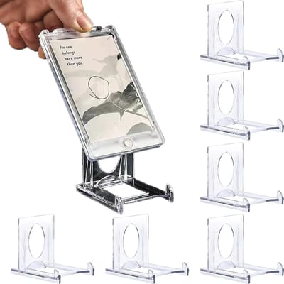 Verstelbare Acryl Mini Kaartstandaards – Set van 12 voor Verzamelen van Handelskaarten, Sportkaarten en PSA Kaarten