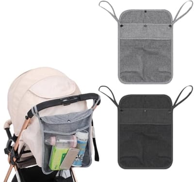 Praktische Kinderwagen Organizer met Groot Binnenvak en Flessenvakken