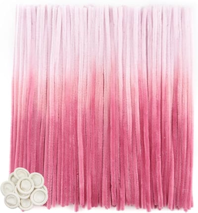 100 Stuks Pijp Reinigers in Kleurverloop Roze Chenille Draad voor Creatieve DIY Projecten en Ambachten - 12" Buigzaam Pluche Craft Draad