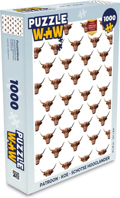 Puzzel Patroon - Koe - Schotse hooglander - Legpuzzel - Puzzel 1000 stukjes volwassenen