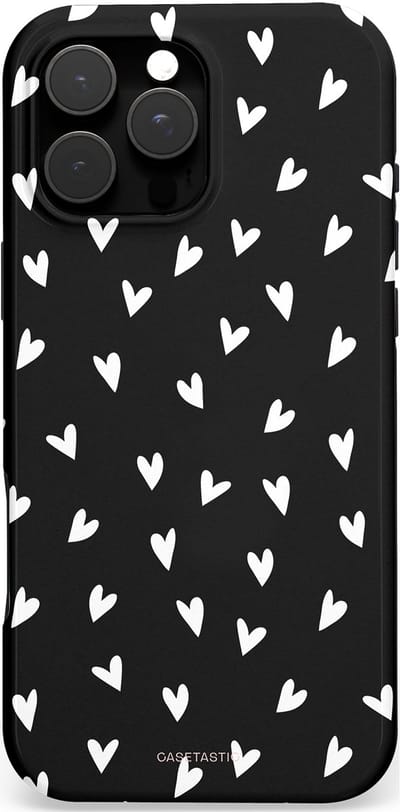Casetastic Hoesje Geschikt voor Apple iPhone 16 Pro Max Magsafe - Stijlvolle Beschermende Duo-layer Case - Stippen Hart