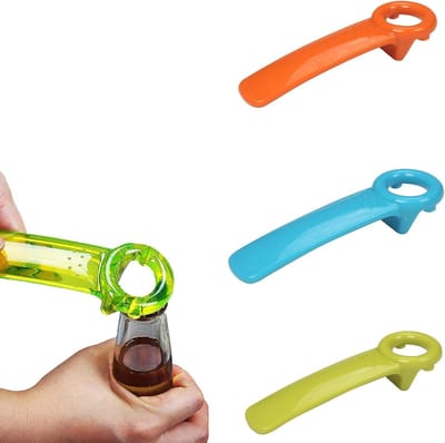 Daity 3-delige flesopener - ondoorzichtig paars - rozerood - wit - plastic potdekselopener voor mensen met zwakke handen - blikken voor oudere kinderen - flesopener - eenvoudige draagbare blikopener (oranje - blauw - groen)