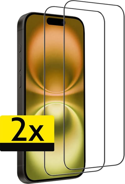 Screenprotector - Geschikt voor Apple iPhone 16 - 2 Stuks - Full Cover - Beschermglas - Gehard Glas - Tempered Glass - Screen Protector