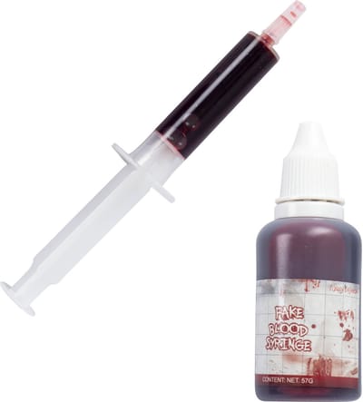 Funny Fashion Funny Fashion Kunstbloed met dokters spuit - voor lichaam en kleding - 59 ml - horror - Zombie / vampier