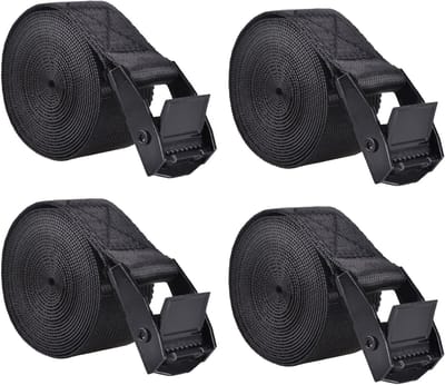 Verstelbare Lashing Straps voor Motoren, Vrachtwagens en Botentransport - Zware Duurzaamheid tot 200 kg, Inclusief Cam Buckles en Ratchet Tie Downs